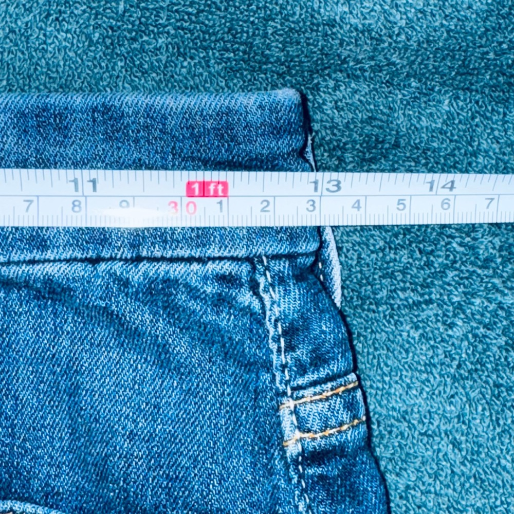 MOTHER Dark Blue Frayed Hem Denim Jean Shorts - Picture 7 of 10